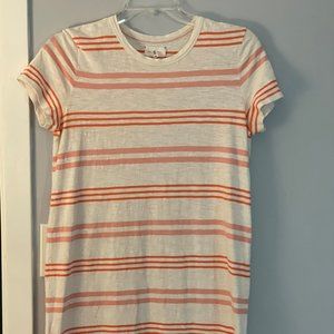 Lou & Grey Orange Striped T-Shirt Dress